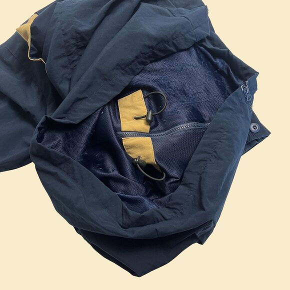 1990s US Naval Academy windbreaker jacket, size M blue/gold zip up Navy jacket - Picture 6 of 7